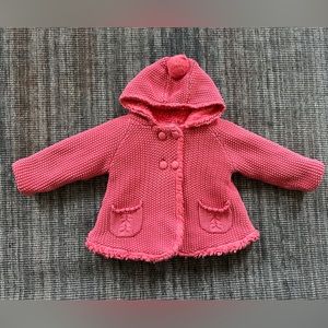 Adorable Sherpa Knit Button up, Hooded Sweater Coat, 12 month, EUC, Mayoral